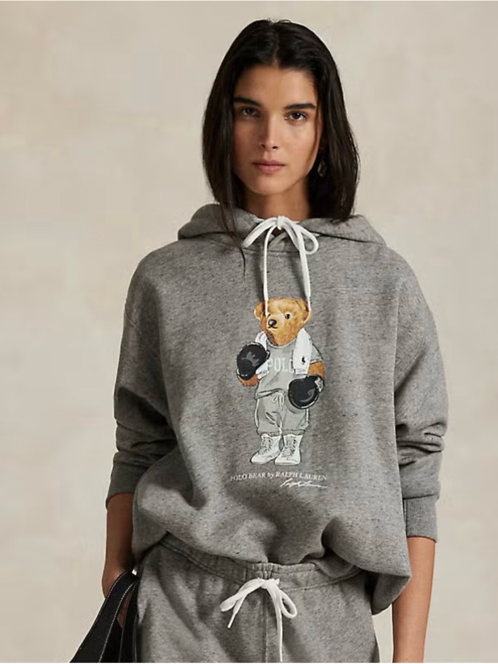 Polo Ralph Lauren boxing bear hoodie in grey Size M